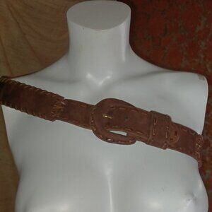 Milli XLg suede and leather laced vintage belt